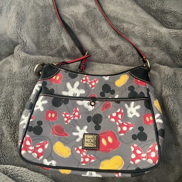 Dooney & Bourke Handbags - Dooney & Bourke Mickey Mouse Gray and Red Shoulder Bag